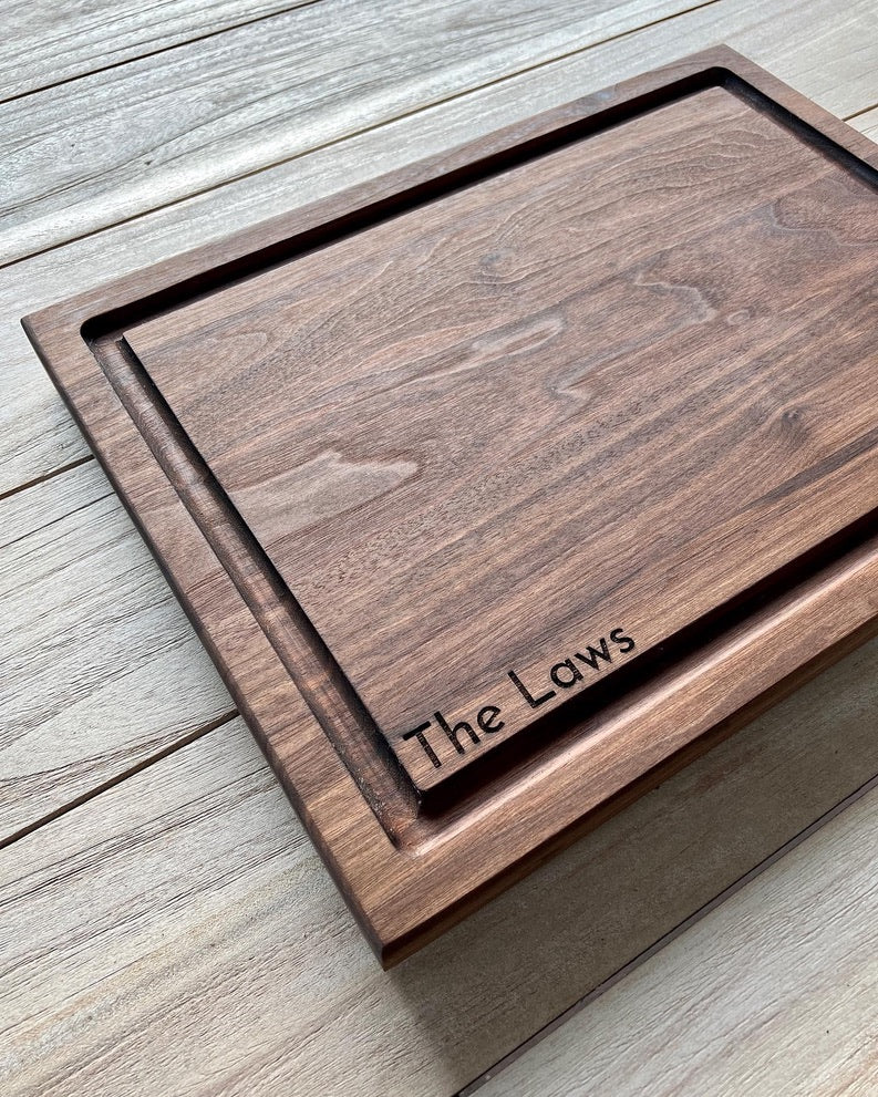 Cutting Board with a DEEP Juice Groove (Walnut & Double Sided)